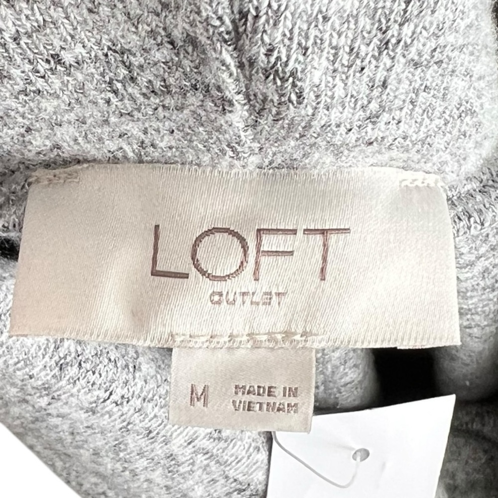 🌻NEW w/tag LOFT Heathered Gray Cowl Neck Super Soft Knit Shift Dress Size M - Picture 6 of 8